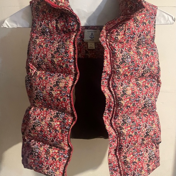Lands’ End Floral Puffer Vest Girls size Medium - Picture 5 of 6